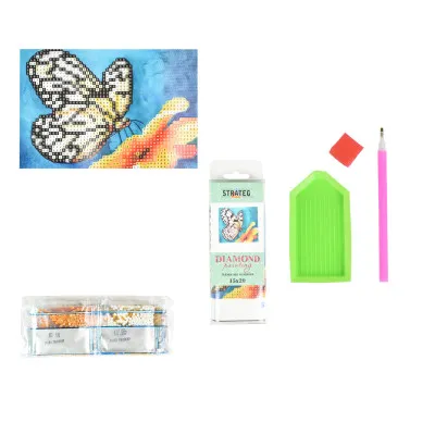 Алмазна мозаїка Strateg ПРЕМІУМ Чарівний метелик без підрамника розміром 10х15 см (YAB28690) Алмазна мозаїка Strateg ПРЕМІУМ Чарівний метелик без підрамника розміром 10х15 см (YAB28690)