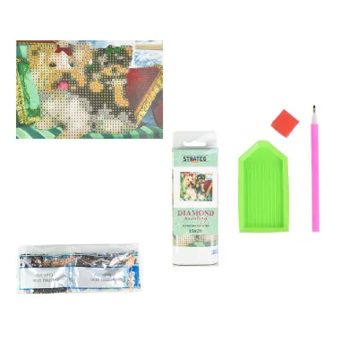 Алмазна мозаїка Strateg ПРЕМІУМ Забавні йорки без підрамника розміром 10х15 см (YAB29541) Алмазна мозаїка Strateg ПРЕМІУМ Забавні йорки без підрамника розміром 10х15 см (YAB29541)