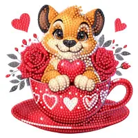 Алмазна мозаїка Strateg ПРЕМІУМ Тигреня на паперовій основі розміром 18х18 см (ZAV1818-10)