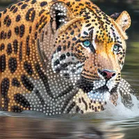 Алмазная мозаика Strateg ПРЕМИУМ Тигрица на бумажной основе размером 18х18 см (ZAV1818-7)